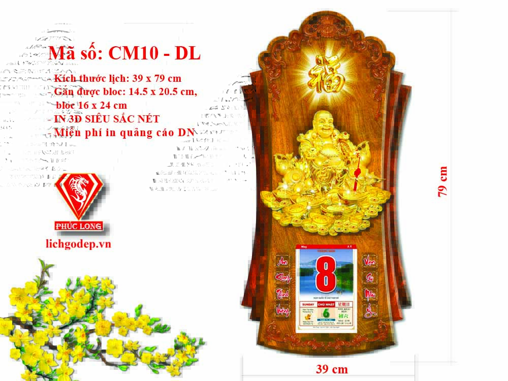 Lịch 3D Phật Di Lặc