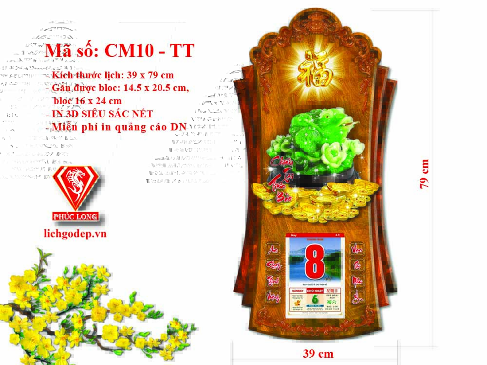 Lịch 3D Thiềm Thừ Tài Lộc